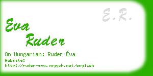 eva ruder business card